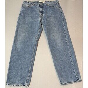 Levis 550 Jeans Men’s 38x32 Blue Denim Relaxed Fit Casual Medium Wash Distressed